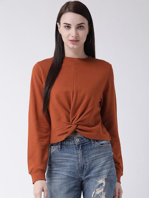 crew neck twist detail sweatshirt - 16739695 - Very Small Image - 1