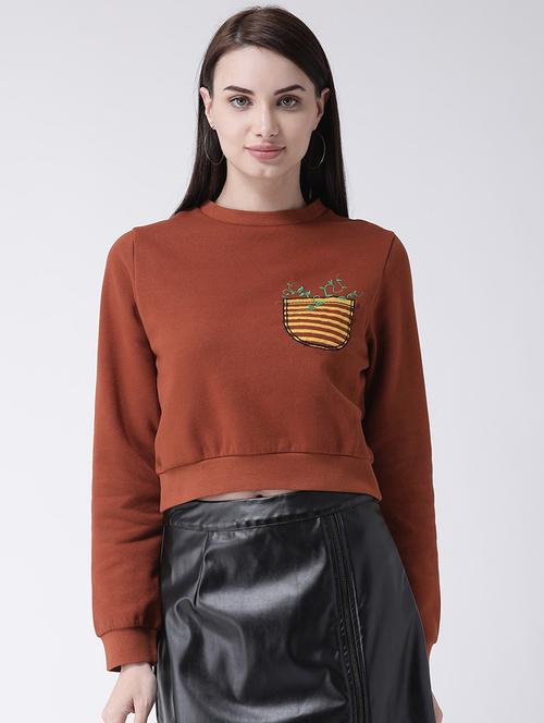 crew neck embroidered sweatshirt - 16739701 - Very Small Image - 1