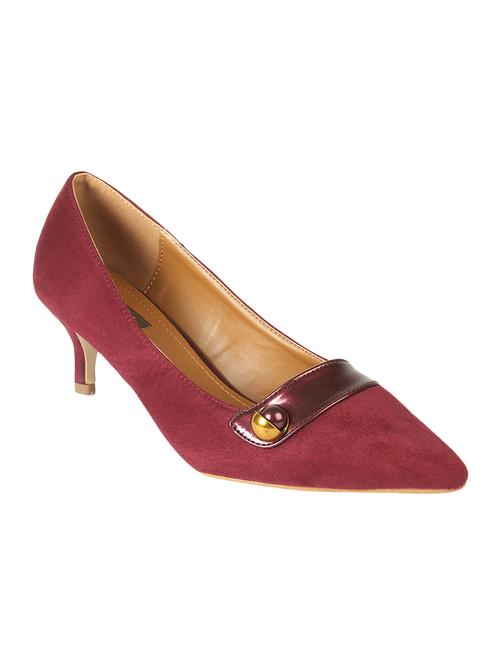 maroon slip on pumps - 16740101 - Very Small Image - 1