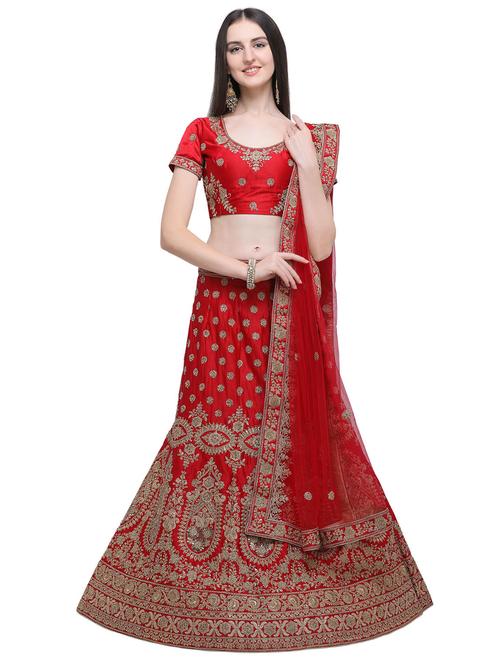 embroidered a-line lehenga - 16740811 - Very Small Image - 1