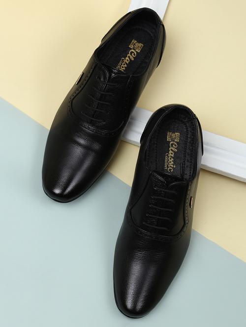 black leather lace-up oxfords - 16741366 - Very Small Image - 1