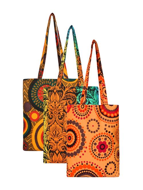 multi colored canvas combo shopping bag - 16742114 - Very Small Image - 1