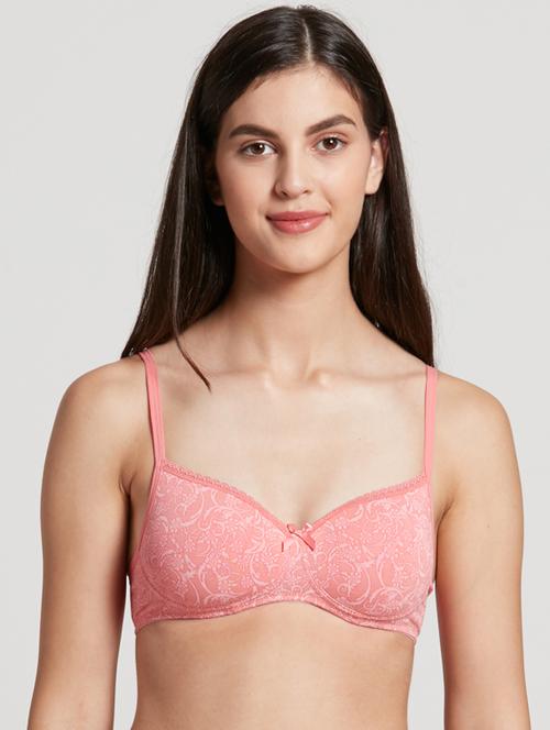 pink cotton tshirt bra - 16742684 - Very Small Image - 1