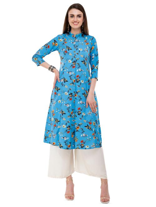 floral printed a-line kurta - 16744998 - Very Small Image - 1