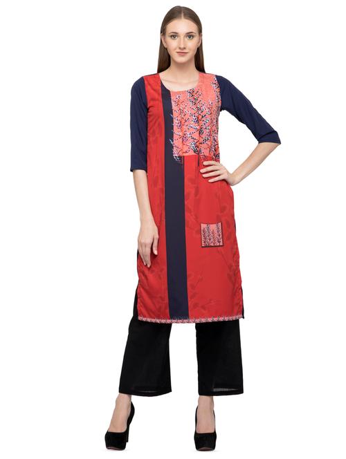 digital printed straight kurta - 16745039 - Very Small Image - 1