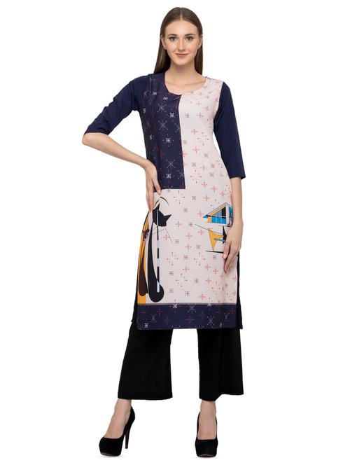 digital printed straight kurta - 16745040 - Very Small Image - 1