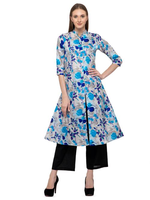 floral printed a-line kurta - 16745044 - Very Small Image - 1