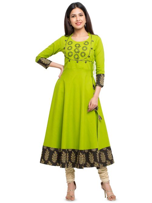 embroidered flared kurta - 16745277 - Very Small Image - 1