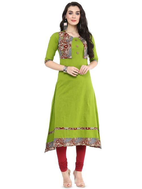 solid a-line kurta - 16745282 - Very Small Image - 1