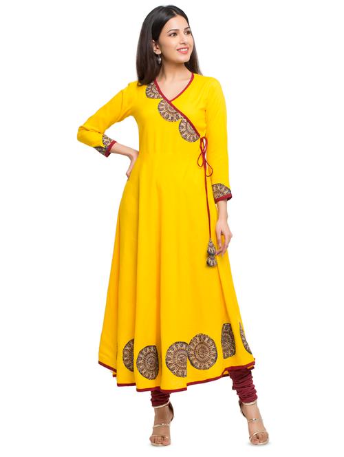 solid angrakha kurta - 16745297 - Very Small Image - 1