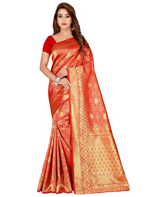 self-design kanjivaram saree with blouse - 16745303 - Very Small Image - 1