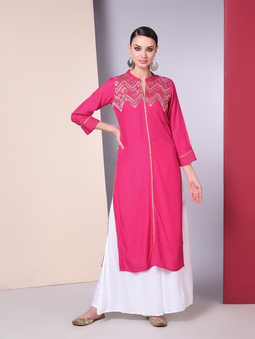 embroidered straight kurta - 16745638 - Very Small Image - 1