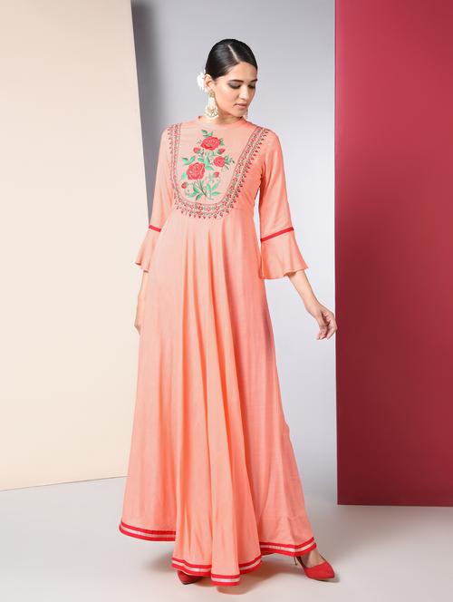 embroidered anarkali kurta - 16745702 - Very Small Image - 1