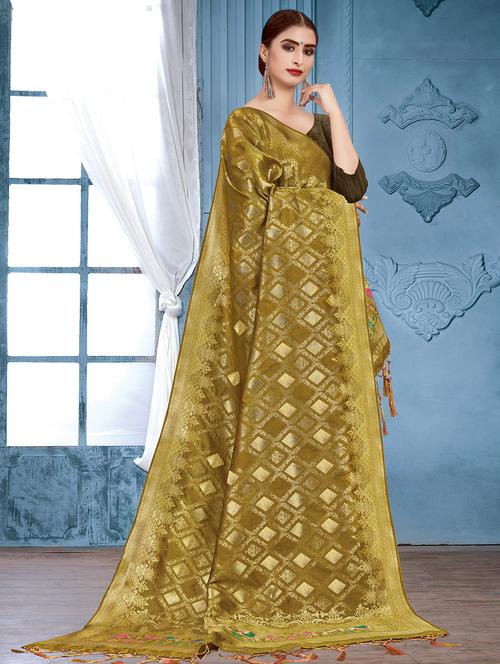 self design banarasi dupatta - 16745956 - Very Small Image - 1