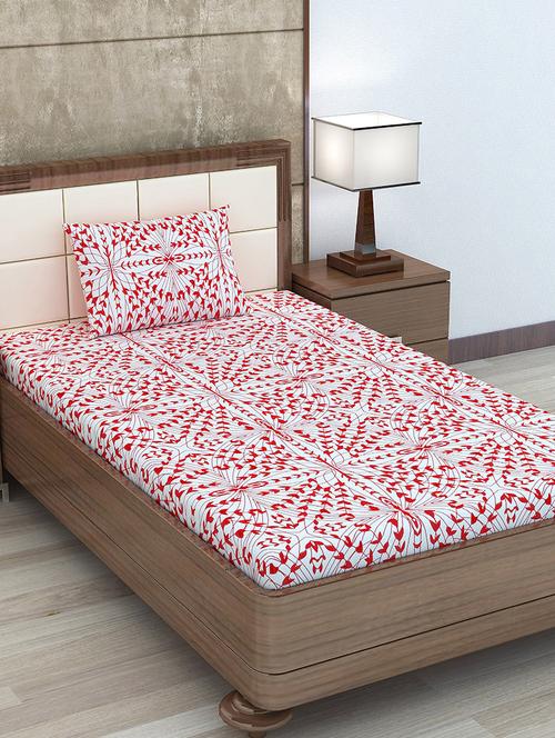 cotton single bedsheet with 1 pillow cover  - 16746018 - Very Small Image - 1