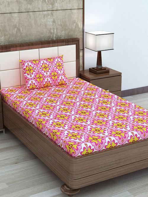 cotton single bedsheet with 1 pillow cover  - 16746023 - Very Small Image - 1