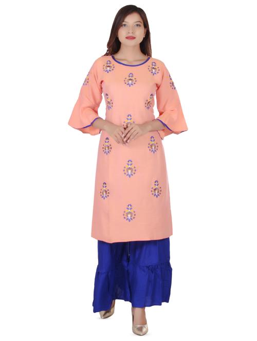 embroidered straight kurta - 16746404 - Very Small Image - 1