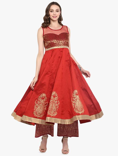 block print anarkali kurta - 16746488 - Very Small Image - 1