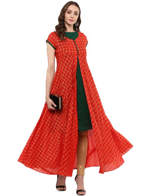 check layred kurta - 16746550 - Very Small Image - 1