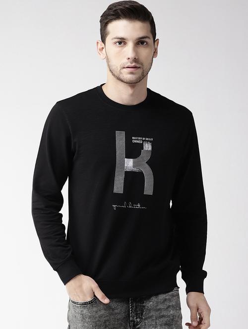 black chest print sweatshirt - 16749874 - Very Small Image - 1