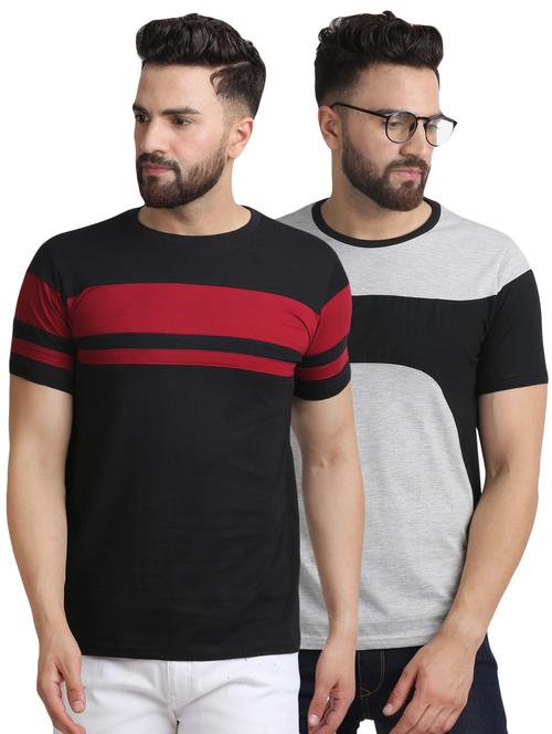 black and grey combo t-shirts - 16750060 - Very Small Image - 1