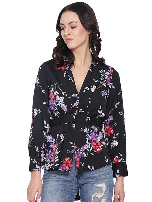 lapel neck tie back top  - 16750920 - Very Small Image - 1