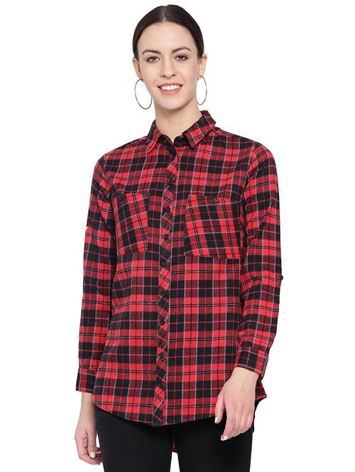 long sleeved checkered shirt  - 16750989 - Very Small Image - 1