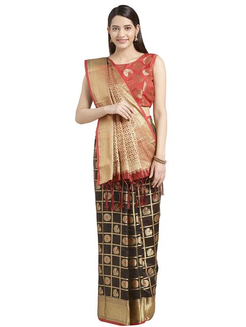 checkered patola saree with blouse - 16751538 - Very Small Image - 1