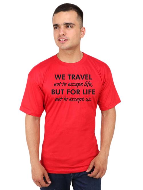 red typographic chest print t-shirt - 16752054 - Very Small Image - 1
