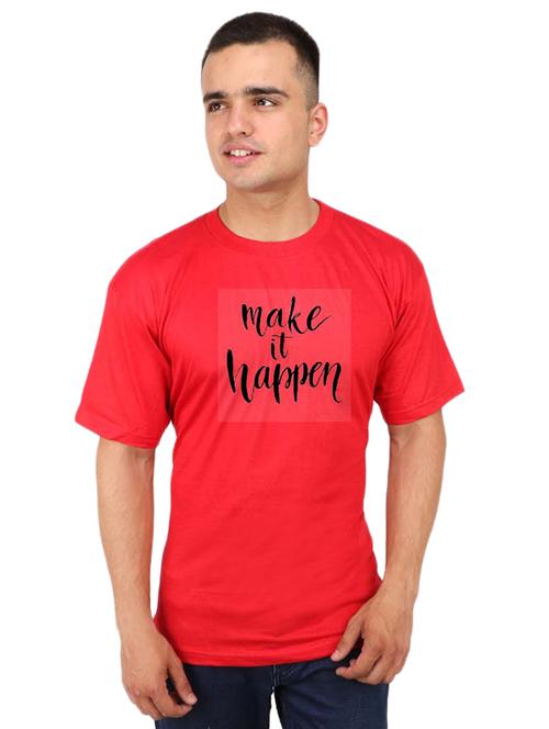red typographic chest print t-shirt - 16752135 - Very Small Image - 1