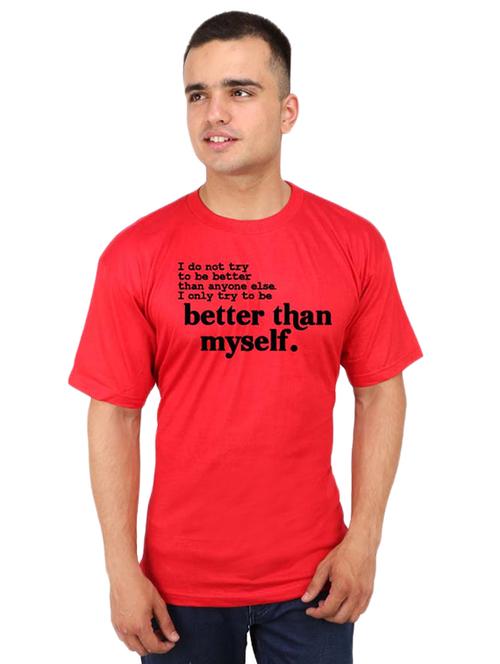 red typographic chest print t-shirt - 16752262 - Very Small Image - 1