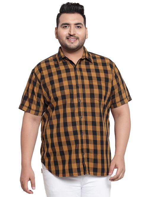 yellow checkered casual shirt - 16753519 - Very Small Image - 1