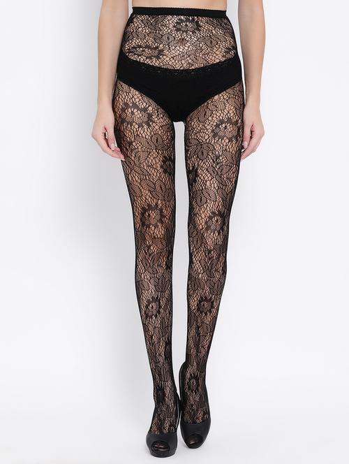 high rise floral full length pantyhose - 16754100 - Very Small Image - 1