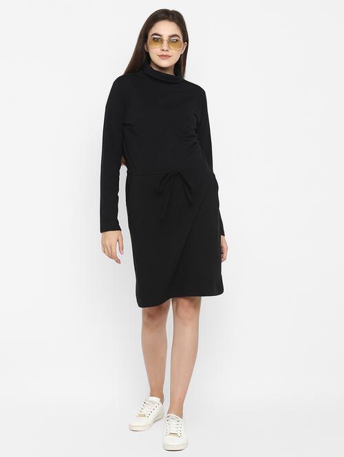 drawstring turtle neck sheath dress - 16754204 - Very Small Image - 1