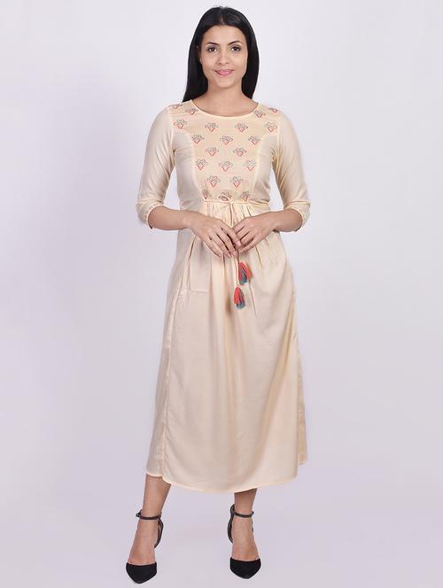 embroidered flared ethnic dress - 16755721 - Very Small Image - 1