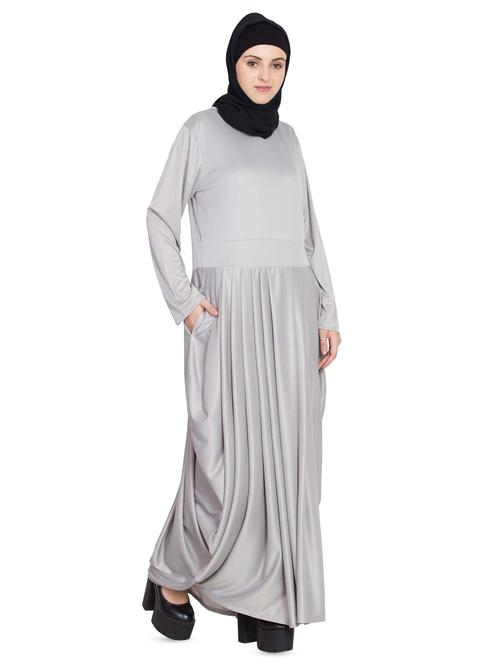 solid fit & flare cloaks & abaya - 16762325 - Very Small Image - 1