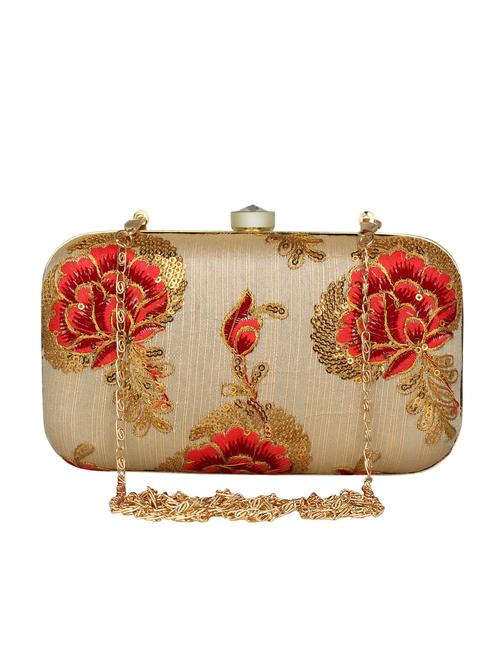 beige faux silk box clutch - 16764049 - Very Small Image - 1