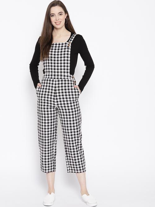 gingham checkered square neck dungaree  - 16764192 - Very Small Image - 1