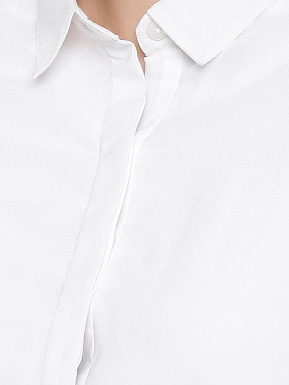 women's high-low collared top - 16764421 - Standard Image - 3