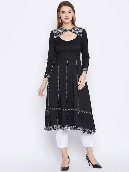 solid flared kurta  - 16764453 - Very Small Image - 1