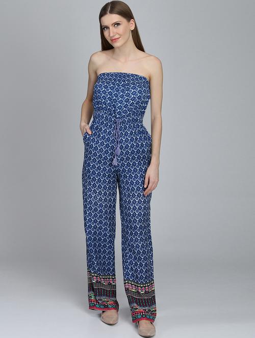 cut out detail printed tube jumpsuit - 16764730 - Very Small Image - 1