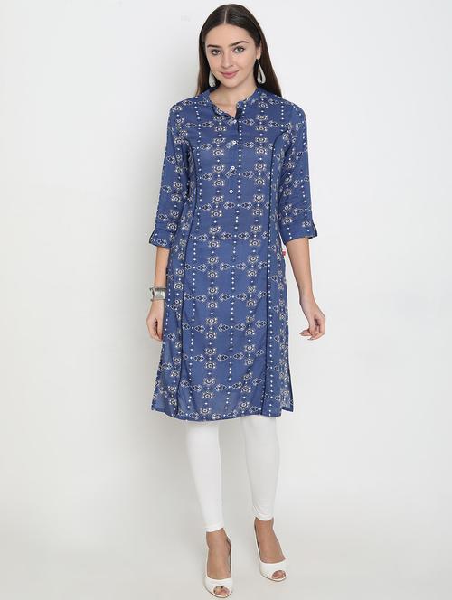 printed straight kurta - 16765140 - Very Small Image - 1