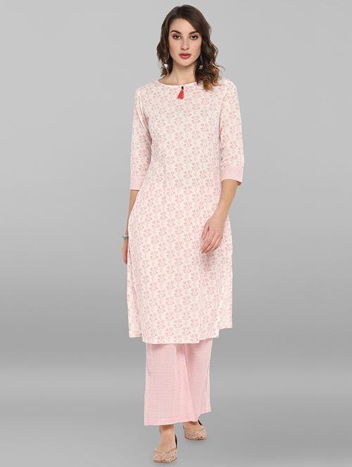 floral kurta palazzo set - 16765179 - Very Small Image - 1