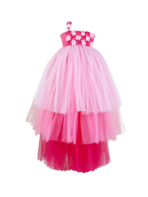 pink silk blend party gown - 16767159 - Very Small Image - 1