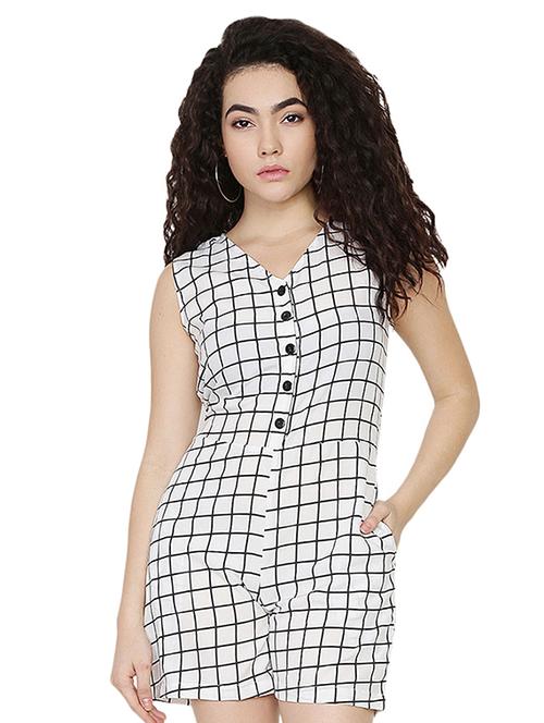 tie back checkered romper  - 16767545 - Very Small Image - 1