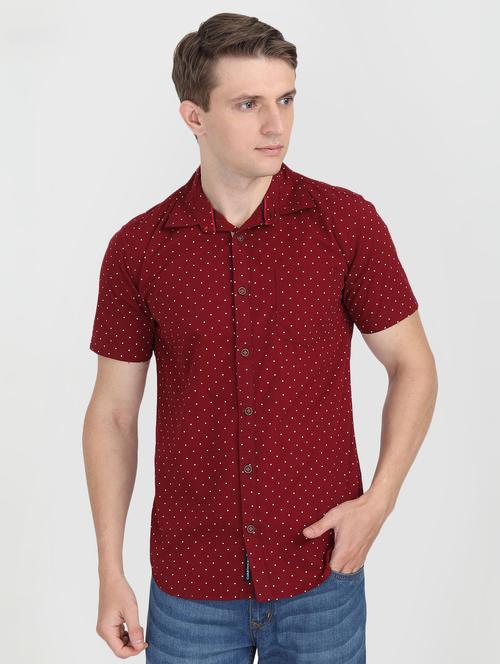 red polka dotted casual shirt - 16767752 - Very Small Image - 1