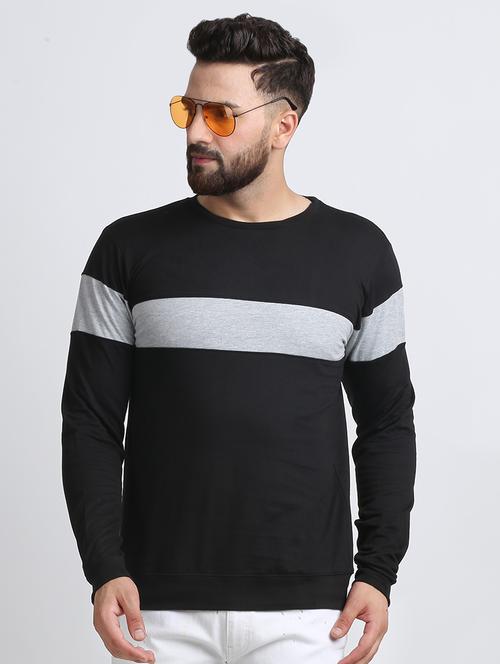 black color block cut & sew sweatshirt - 16767867 - Very Small Image - 1