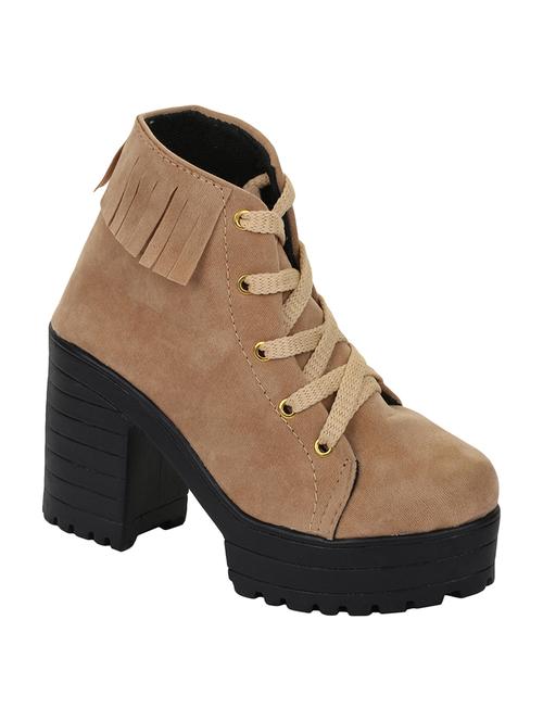 beige ankle lace up boots - 16768003 - Very Small Image - 1