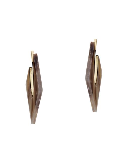 brown metal drop earring - 16768137 - Very Small Image - 1