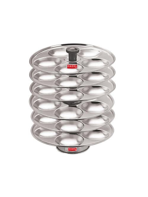 stainless steel 6 mini idli plate with stand, 5 idlis - 16768623 - Very Small Image - 1